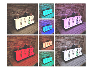 Bar Bottles Display LED Lighted Bar Stand Liquor Bottle Display Shelving Unit Organizer 1 metre length 2 Tier LARGE