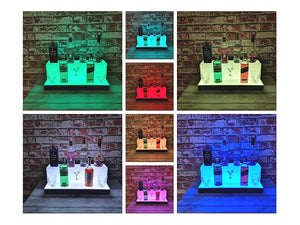 Bar Bottles Display LED Lighted Bar Stand Liquor Bottle Display Shelving Unit Organizer 2 Tier MEDIUM