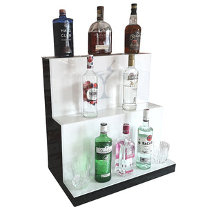 Bar Bottles Display LED Lighted Bar Stand Liquor Bottle Display Shelving Unit Organizer 3 Tier LARGE