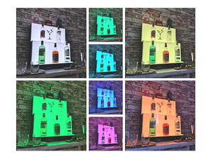 Bar Bottles Display LED Lighted Bar Stand Liquor Bottle Display Shelving Unit Organizer 3 Tier LARGE