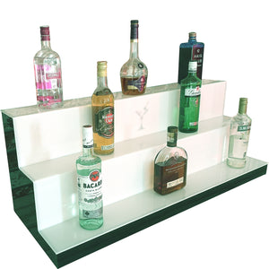 Bar Bottles Display LED Lighted Bar Stand Liquor Bottle Display Shelving Unit Organizer 1 metre length 3 Tier MEDIUM