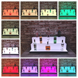 Bar Bottles Display LED Lighted Bar Stand Liquor Bottle Display Shelving Unit Organizer 1 metre length 3 Tier MEDIUM