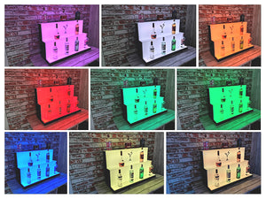 Bar Bottles Display LED Lighted Bar Stand Liquor Bottle Display Shelving Unit Organizer 1 metre length 3 Tier LARGE
