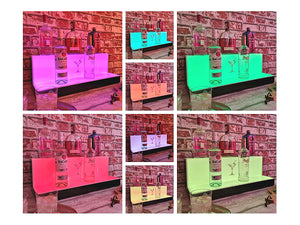 Bar Bottles Display LED Lighted Bar Stand Liquor Bottle Display Shelving Unit Organizer 2 Tier MEDIUM