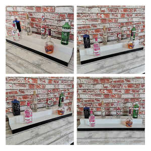 Bar Bottles Display LED Lighted Bar Stand Liquor Bottle Display Shelving Unit Organizer 1 metre length 2 Tier SMALL