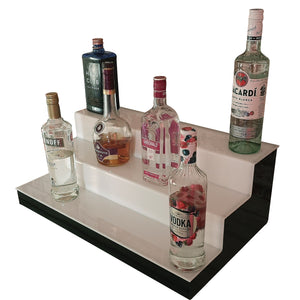 Bar Bottles Display LED Lighted Bar Stand Liquor Bottle Display Shelving Unit Organizer 3 Tier SMALL