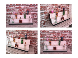 Bar Bottles Display LED Lighted Bar Stand Liquor Bottle Display Shelving Unit Organizer 1 metre length 3 Tier MEDIUM