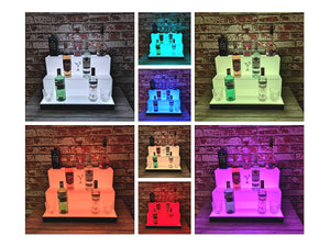 Bar Bottles Display LED Lighted Bar Stand Liquor Bottle Display Shelving Unit Organizer 3 Tier MEDIUM