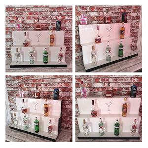 Bar Bottles Display LED Lighted Bar Stand Liquor Bottle Display Shelving Unit Organizer 1 metre length 3 Tier LARGE